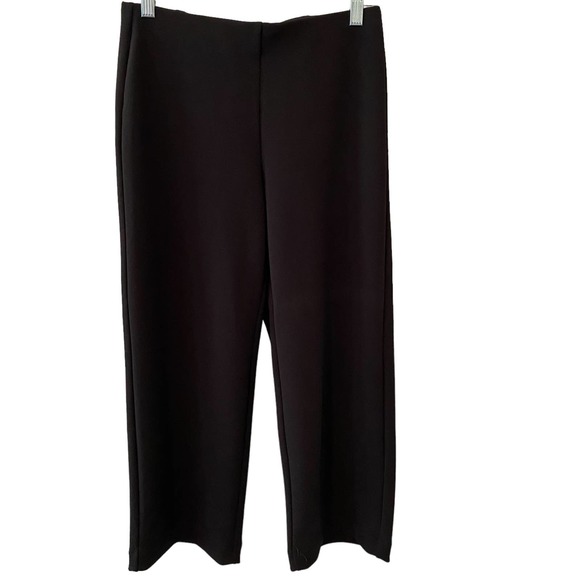 LOFT Black Straight Leg Pants Trousers Elastic Waist Size XS Petite - Picture 1 of 4